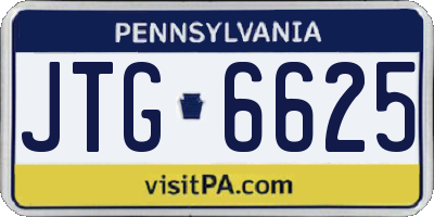 PA license plate JTG6625