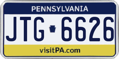 PA license plate JTG6626