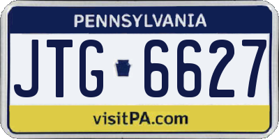 PA license plate JTG6627