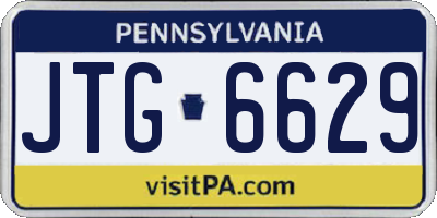 PA license plate JTG6629