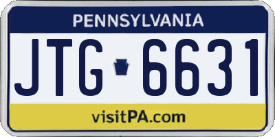 PA license plate JTG6631