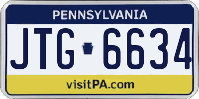PA license plate JTG6634