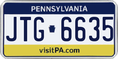 PA license plate JTG6635