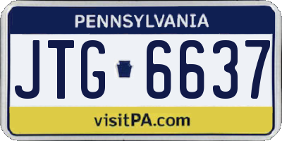 PA license plate JTG6637