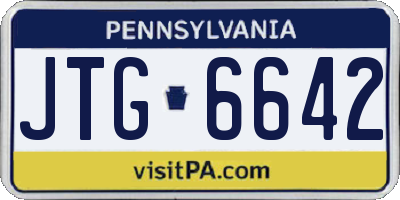 PA license plate JTG6642