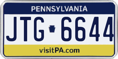 PA license plate JTG6644