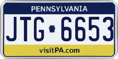 PA license plate JTG6653