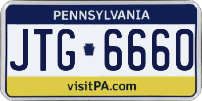 PA license plate JTG6660