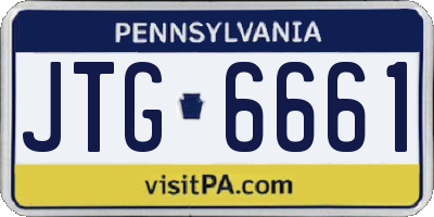PA license plate JTG6661