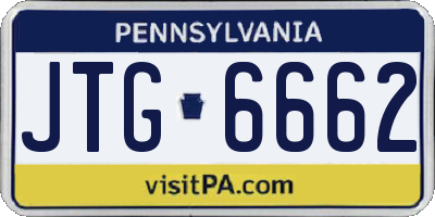 PA license plate JTG6662