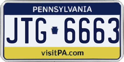 PA license plate JTG6663