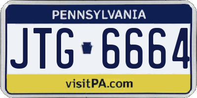 PA license plate JTG6664