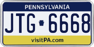 PA license plate JTG6668