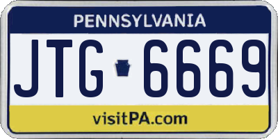 PA license plate JTG6669