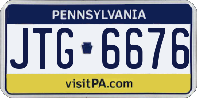 PA license plate JTG6676