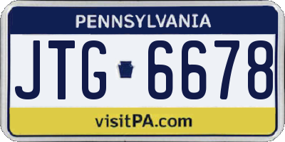 PA license plate JTG6678