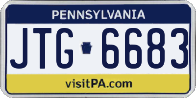 PA license plate JTG6683