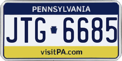 PA license plate JTG6685