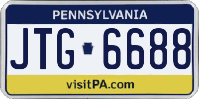 PA license plate JTG6688