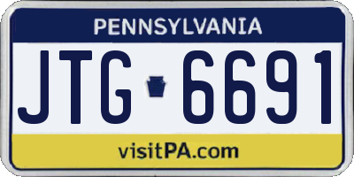 PA license plate JTG6691