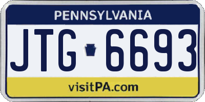 PA license plate JTG6693