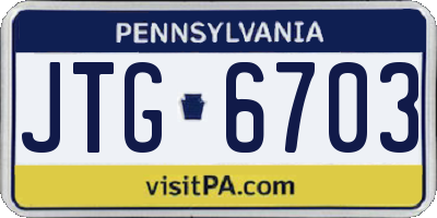 PA license plate JTG6703