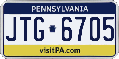 PA license plate JTG6705