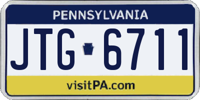 PA license plate JTG6711