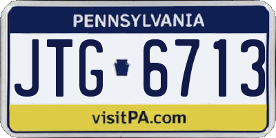 PA license plate JTG6713