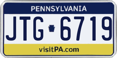 PA license plate JTG6719