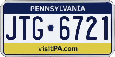 PA license plate JTG6721