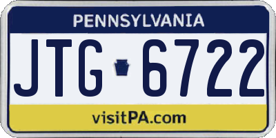 PA license plate JTG6722