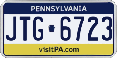 PA license plate JTG6723