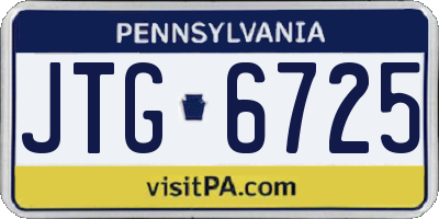 PA license plate JTG6725