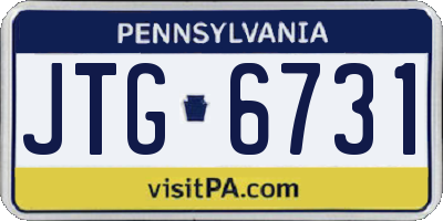 PA license plate JTG6731