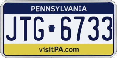 PA license plate JTG6733