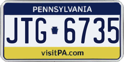 PA license plate JTG6735