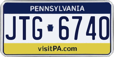 PA license plate JTG6740