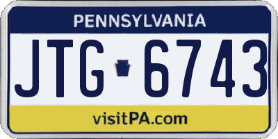 PA license plate JTG6743