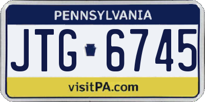PA license plate JTG6745