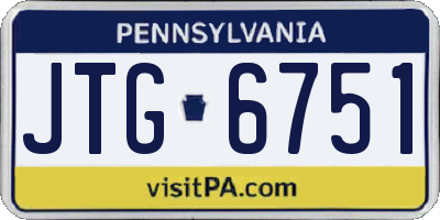 PA license plate JTG6751