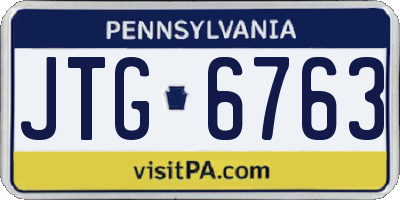 PA license plate JTG6763
