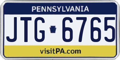 PA license plate JTG6765