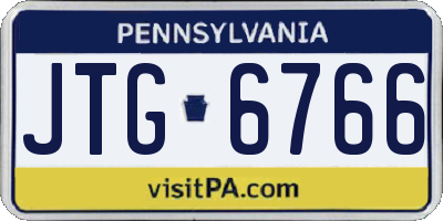 PA license plate JTG6766