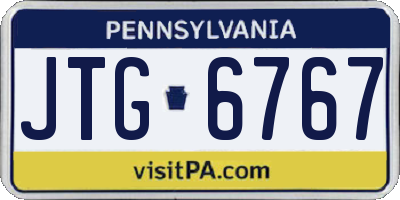 PA license plate JTG6767