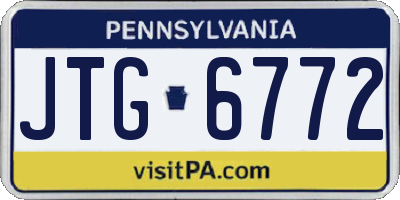 PA license plate JTG6772