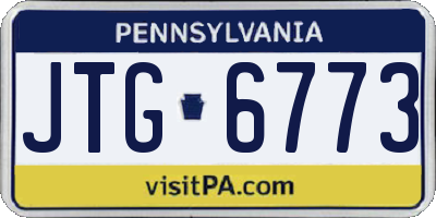 PA license plate JTG6773
