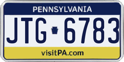 PA license plate JTG6783