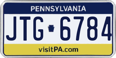 PA license plate JTG6784