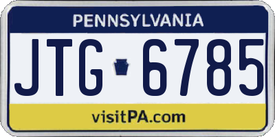 PA license plate JTG6785